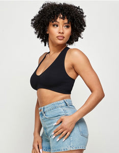 Plunged V Neck crop top